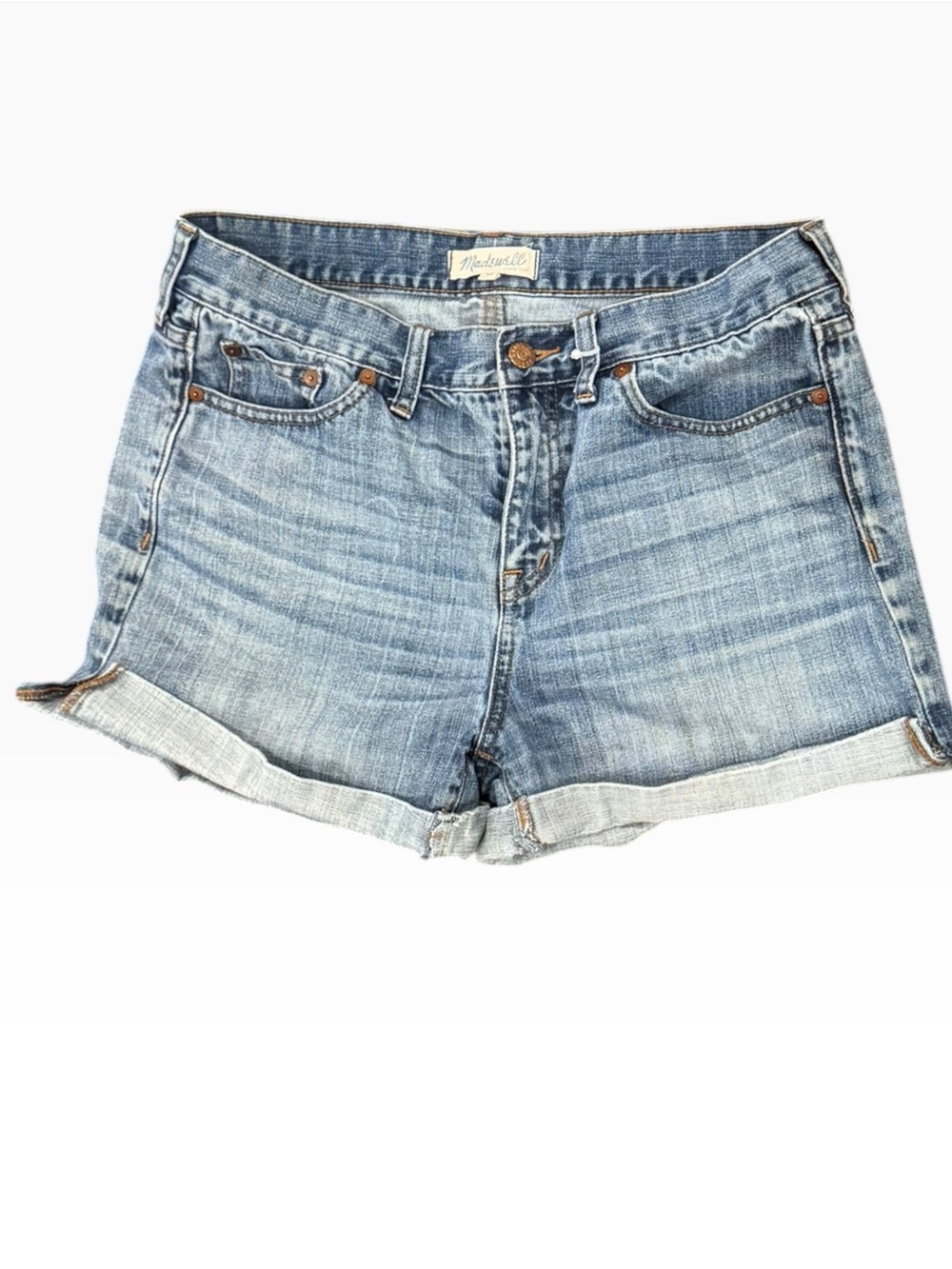 Madewell Women's Light Blue Denim Roll-Cuff Shorts Sz 29